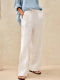 Valeria™ | PANTALÓN CELESTE BLANCO LIGERO
